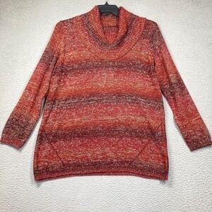 Avenue Sweater Womens 14/16 Brown Ombre Cowl‎ Neck Stretch Comfort Long Sleeve